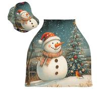 Sevdomey Housse de siège de voiture pour bébé nouveau-né - Motif bonhomme de neige - Multifonction - Douce et respirante - Pour siège de voiture - Écharpe d'allaitement