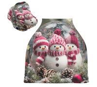 Sevdomey Housse de siège de voiture pour bébé, nouveau-né, multi-usage, douce et respirante, motif bonshommes de neige, écharpe d'allaitement