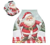 Sevdomey Housse de siège de voiture pour bébé, nouveau-nés, motif Père Noël, multifonction, douce, respirante, pour siège de voiture, écharpe d'allaitement