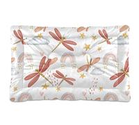 Sevdomey Libellules et ailes rouges pour animal domestique, matelas de niche, lavable, doux et confortable avec fond antidérapant pour chiens et chats de petite, moyenne et grande taille, 60 x 90 cm