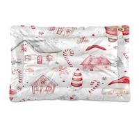 Sevdomey Lit Aquarelle Mignon Père Noël pour Chien et Chat - Lavable - Doux et Confortable - avec Fond antidérapant - pour Chiens et Chats de Petite, Moyenne et Grande Taille - 60 x 90 cm