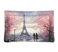 Sevdomey Lit pour animal domestique Motif Tour Eiffel Paris pour chien et chat - Lavable - Doux et confortable - Avec fond antidérapant - Pour chiens et chats de petite, moyenne et grande taille - 60