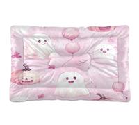 Sevdomey Lit pour chien et chat - Motif aquarelle - Motif fantômes mignons - Lavable - Doux et confortable - Avec fond antidérapant - Pour chiens et chats de petite, moyenne et grande taille - 60 x 90