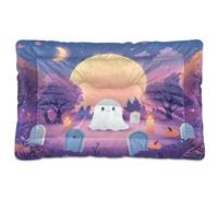 Sevdomey Lit pour Chien et Chat - Motif fantômes Mignons - Lavable - Doux et Confortable - avec Fond antidérapant - pour Chiens et Chats de Petite, Moyenne et Grande Taille - 60 x 90 cm