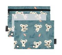 Sevdomey Lot de 2 Trousses à Crayons à Fermeture éclair avec fenêtre Transparente Motif Koala, Ours Koala Mignons, 7.08 * 9.84 inch, Pochette Crayon