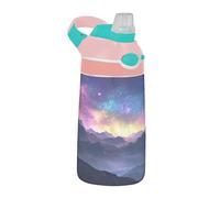 Sevdomey Majestic Mountains Bouteille d'eau pour enfants avec paille pour filles et garçons, en acier inoxydable isotherme et étanche 480 ml pour école, crèche, voyage, sport