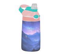 Sevdomey Majestic Mountains Bouteille d'eau pour enfants avec paille pour filles et garçons, en acier inoxydable isotherme et étanche 480 ml pour école, crèche, voyage, sport