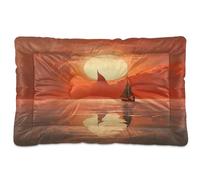 Sevdomey Ocean Tapis de bateau à voile pour chien et chat - Lavable - Doux et confortable - Avec fond antidérapant - Pour chiens et chats de petite, moyenne et grande taille - 60 x 90 cm