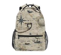 Sevdomey Old Fashioned Globe Sac à dos imperméable pour ordinateur portable 15 L élégant et léger avec plusieurs poches pour le travail, l'école et les voyages