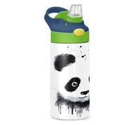 Sevdomey Panda Bouteille d'eau pour enfants avec paille pour filles et garçons, eau isotherme et étanche en acier inoxydable de 350 ml pour école, crèche, voyage, sport