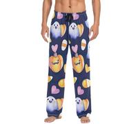 Sevdomey Pantalon de pyjama mignon et joyeux fantômes pour homme pantalon de détente léger pour homme avec poche à cordon de serrage, Fantômes mignons et heureux, S