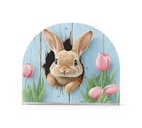 Sevdomey Porte-serviettes en papier mignon en forme de lapin marron pour tables, distributeur de serviettes autonome, décoration pour dîner, cuisine, restaurant, maison, bar, barbecue, fête