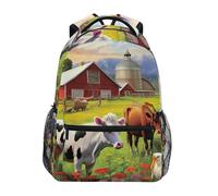 Sevdomey Sac à dos imperméable pour ordinateur portable avec plusieurs poches pour le travail, l'école et les voyages Motif animaux de la ferme 15 l