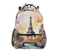 Sevdomey Sac à dos pour ordinateur portable Motif Tour Eiffel de Paris 15 l Sac à dos élégant et léger avec plusieurs poches pour le travail, l'école et les voyages