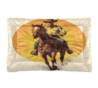 Sevdomey Sheriff on Horse Coussin pour animal domestique pour chien et chat - Lavable - Doux et confortable - Avec fond antidérapant - Pour chiens de petite, moyenne et grande taille - 60 x 90 cm