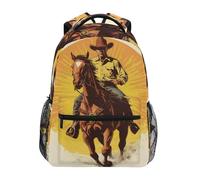 Sevdomey Sheriff on Horse Sac à dos imperméable pour ordinateur portable 15 L élégant et léger avec plusieurs poches pour le travail, l'école et les voyages