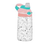Sevdomey Space Rockets Bouteille d'eau pour enfants avec paille pour filles et garçons, en acier inoxydable isotherme et étanche 480 ml pour école, crèche, voyage, sport