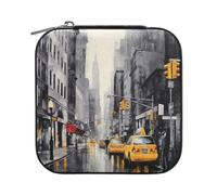 Sevdomey Streets Of Paris - Boîte à bijoux en cuir synthétique pour femmes et filles, doublure en velours, étui de rangement portable pour bagues, boucles d'oreilles, colliers, bracelets