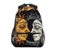 Sevdomey Sun and Moon Sac à dos imperméable pour ordinateur portable 15 L élégant et léger avec plusieurs poches pour le travail, l'école et les voyages