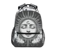 Sevdomey Sun and Moon Sac à dos imperméable pour ordinateur portable 15 L élégant et léger avec plusieurs poches pour le travail, l'école et les voyages