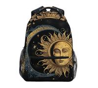 Sevdomey Sun and Moon Sac à dos imperméable pour ordinateur portable 15 L élégant et léger avec plusieurs poches pour le travail, l'école et les voyages