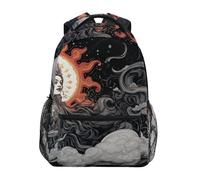 Sevdomey Sun and Moon Sac à dos imperméable pour ordinateur portable 15 L élégant et léger avec plusieurs poches pour le travail, l'école et les voyages
