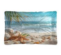 Sevdomey Sunny Beach Scene Tapis pour animal domestique pour chien et chat de petite, moyenne et grande taille, lavable, doux et confortable, avec fond antidérapant, 45 x 60 cm