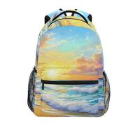 Sevdomey Sunrise on Ocean Sac à dos imperméable pour ordinateur portable 15 L élégant et léger avec plusieurs poches pour le travail, l'école et les voyages