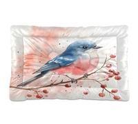 Sevdomey Tapis aquarelle Bluebird pour animal domestique pour chien et chat - Lavable - Doux et confortable - Avec fond antidérapant - Pour chiens de petite, moyenne et grande taille - 45 x 60 cm