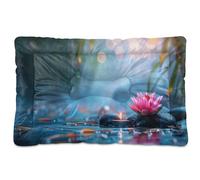 Sevdomey Tapis de niche en forme de fleur de lotus pour animal domestique - Lavable - Doux et confortable - Avec fond antidérapant - Pour chiens et chats de petite, moyenne et grande taille - 45 x 60