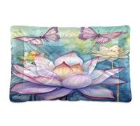 Sevdomey Tapis de niche en forme de lotus pour animal domestique - Lavable - Doux et confortable - Avec fond antidérapant - Pour chiens et chats de petite, moyenne et grande taille - 60 x 90 cm