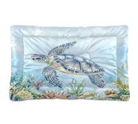 Sevdomey Tapis de niche en forme de tortue de mer pour animal domestique - Lavable - Doux et confortable - Avec fond antidérapant - Pour chiens et chats de petite, moyenne et grande taille - 45 x 60