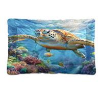 Sevdomey Tapis de niche en forme de tortue de mer pour chien et chat - Lavable - Doux et confortable - Avec fond antidérapant - Pour chiens et chats de petite, moyenne et grande taille - 45 x 60 cm