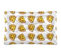 Sevdomey Tapis de niche en forme de tranches de pizza de dessin animé pour animal domestique, lavable, doux et confortable avec fond antidérapant pour chiens et chats de petite, moyenne et grande