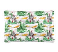 Sevdomey Tapis de niche motif dragons aquarelle pour animal domestique, lavable, doux et confortable avec fond antidérapant pour chiens et chats de petite, moyenne et grande taille, 60 x 90 cm