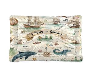 Sevdomey Tapis de niche pour animal domestique avec fond antidérapant - Lavable - Doux et confortable - Motif carte de pirate - Pour chiens de petite, moyenne et grande taille - 45 x 60 cm