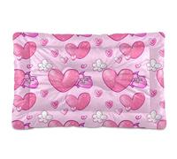 Sevdomey Tapis de niche pour animal domestique motif cœurs de dessin animé - Lavable - Doux et confortable - Avec fond antidérapant - Pour chiens et chats de petite, moyenne et grande taille - 60 x 90