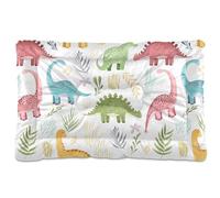 Sevdomey Tapis de niche pour animal domestique motif dinosaures de dessin animé, lavable, doux et confortable avec fond antidérapant pour chiens et chats de petite, moyenne et grande taille, 45 x 60