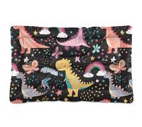 Sevdomey Tapis de niche pour animal domestique motif dinosaures de dessin animé, lavable, doux et confortable avec fond antidérapant pour chiens et chats de petite, moyenne et grande taille, 60 x 90