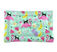 Sevdomey Tapis de niche pour animal domestique motif flamants roses tropicaux - Lavable - Doux et confortable - Avec fond antidérapant - Pour chiens et chats de petite, moyenne et grande taille - 45 x