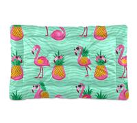 Sevdomey Tapis de niche pour animal domestique motif flamants roses tropicaux - Lavable - Doux et confortable - Avec fond antidérapant - Pour chiens et chats de petite, moyenne et grande taille - 45 x
