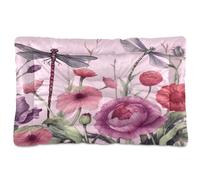 Sevdomey Tapis de niche pour animal domestique motif libellules aquarelle, lavable, doux et confortable avec fond antidérapant pour chiens de petite, moyenne et grande taille, 45 x 60 cm