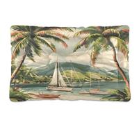 Sevdomey Tapis de Niche pour Animal Domestique Motif scène de Plage Tropicale, Lavable, Doux et Confortable avec Fond antidérapant pour Chiens et Chats de Petite, Moyenne et Grande Taille, 45 x 60 cm