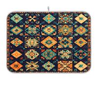 Sevdomey Tapis de séchage à vaisselle de formes géométriques pour comptoir de cuisine, séchage rapide, très absorbant, avec envers en caoutchouc antidérapant, 45,7 x 61 cm