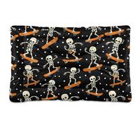 Sevdomey Tapis d'Halloween en forme de tête de mort pour chien et chat - Lavable - Doux et confortable - Avec fond antidérapant - Pour chiens et chats de petite, moyenne et grande taille, 60 x 90 cm