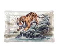 Sevdomey Tiger Tapis pour animal domestique pour chien et chat - Lavable - Doux et confortable - Avec fond antidérapant - Pour chiens et chats de petite, moyenne et grande taille - 45 x 60 cm