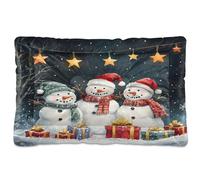 Sevdomey Trois coussinets en forme de bonhomme de neige pour chien et chat - Lavable - Doux et confortable - Avec fond antidérapant - Pour chiens et chats de petite, moyenne et grande taille - 60 x 90
