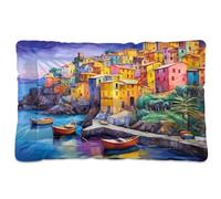 Sevdomey Village Boats - Coussin pour animal domestique pour chien et chat - Lavable doux et confortable - Avec fond antidérapant - Pour chiens et chats de petite, moyenne et grande taille, 60 x 90 cm