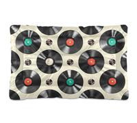 Sevdomey Vinyl Records Tapis de niche pour animal domestique, lavable, doux et confortable avec fond antidérapant pour chiens et chats de petite, moyenne et grande taille, 60 x 90 cm