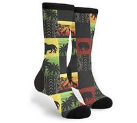 SEVEBJ African Wildlife Park Chaussettes tube unisexe pour adulte Impression 3D Colorée Athlétique Sport Nouveauté AS PIC